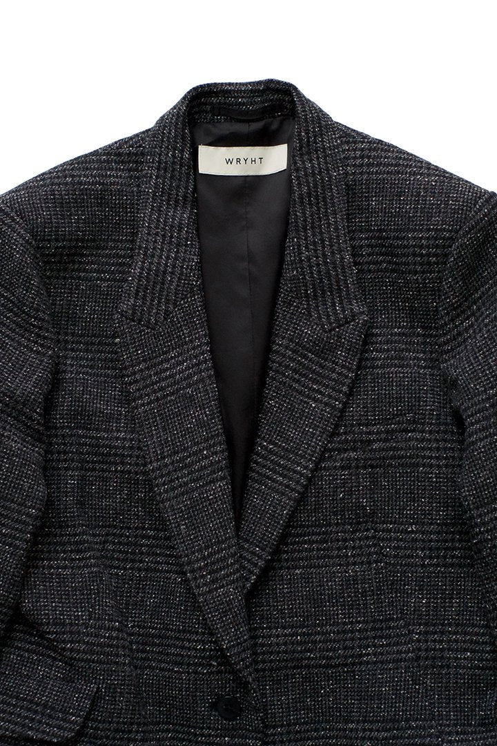 WRYHT - PEAKED LAPEL ARTISAN SACK JACKET - GLEN CHECK