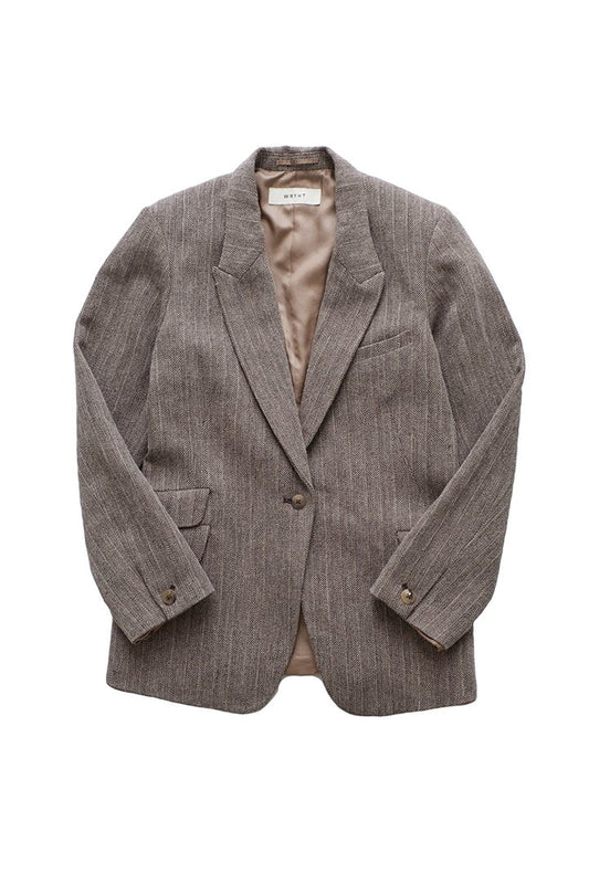 WRYHT - PEAKED LAPEL ARTISAN SACK JACKET - HERRINGBONE