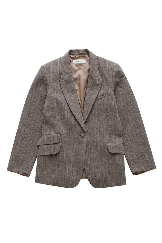 WRYHT - PEAKED LAPEL ARTISAN SACK JACKET - HERRINGBONE