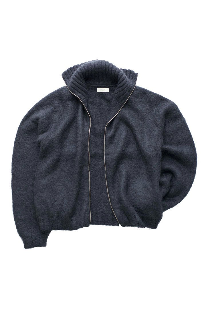 WRYHT - MOHAIR ZIP TURTLE NECK SWEATER - GRAPHITE