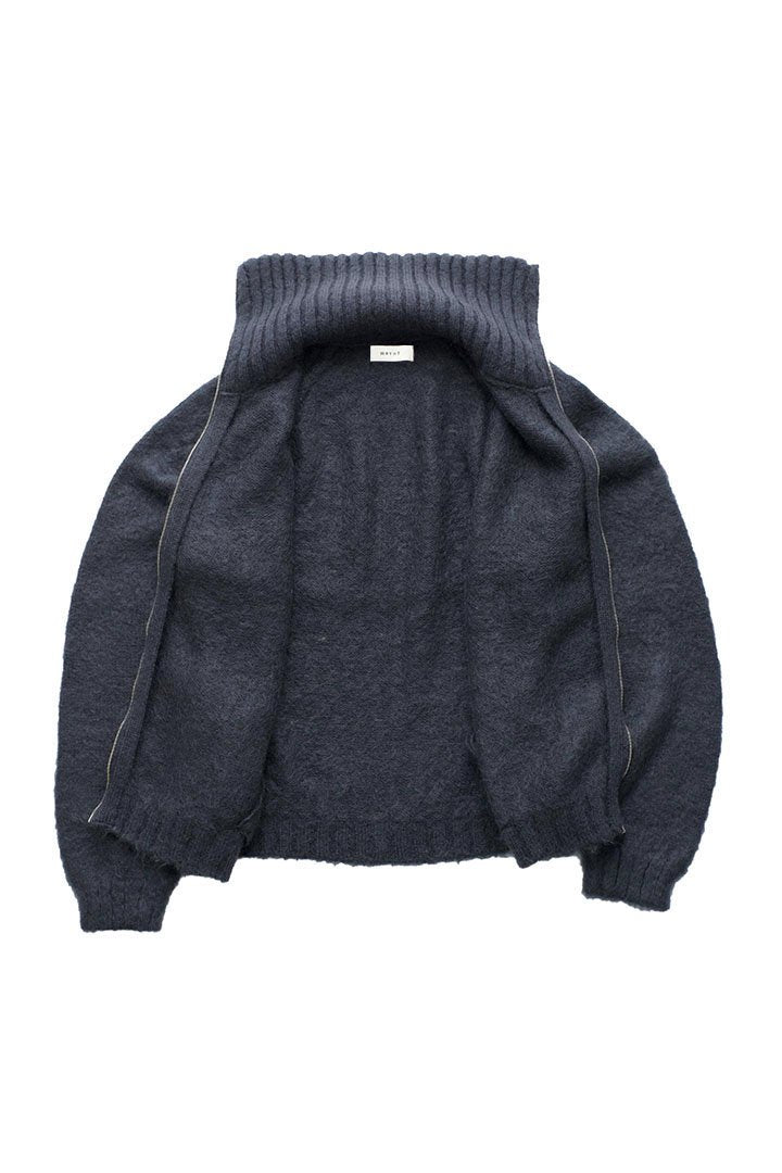 WRYHT - MOHAIR ZIP TURTLE NECK SWEATER - GRAPHITE