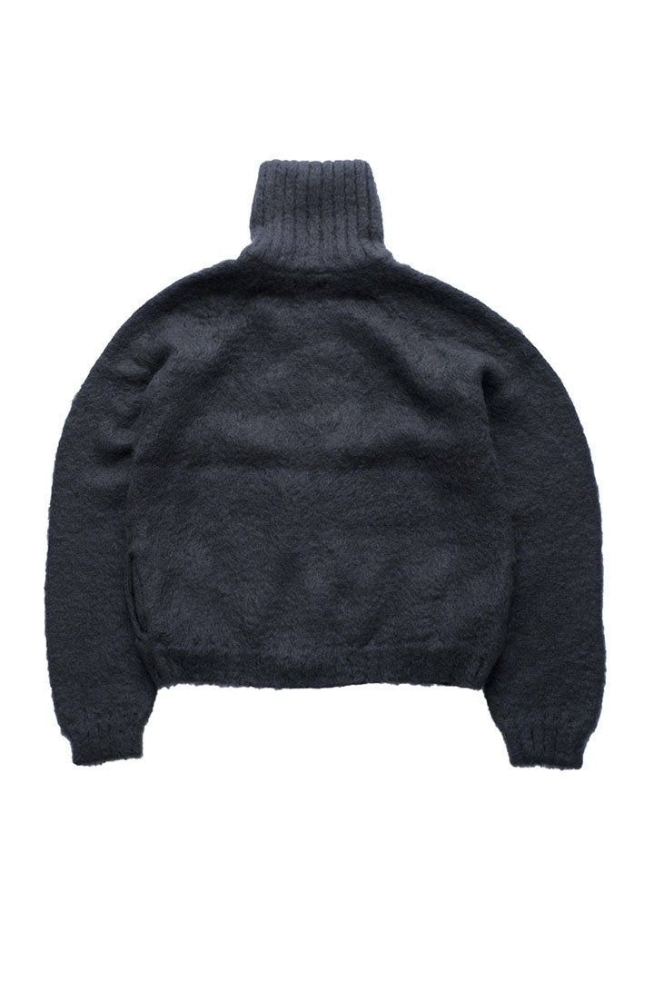 WRYHT - MOHAIR ZIP TURTLE NECK SWEATER - GRAPHITE