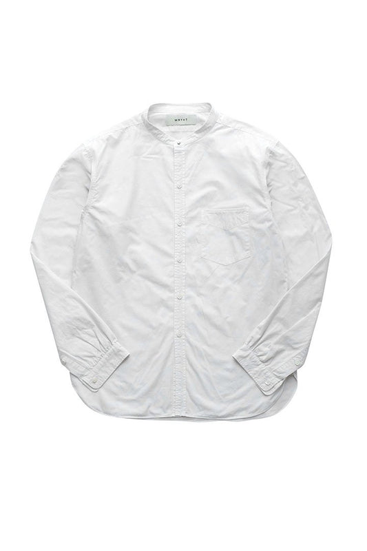 WRYHT- STUD BUTTON BAND COLLAR SHIRTS - BONE