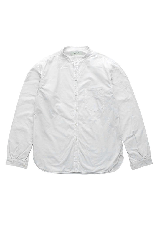 WRYHT- STUD BUTTON BAND COLLAR SHIRTS - BONE