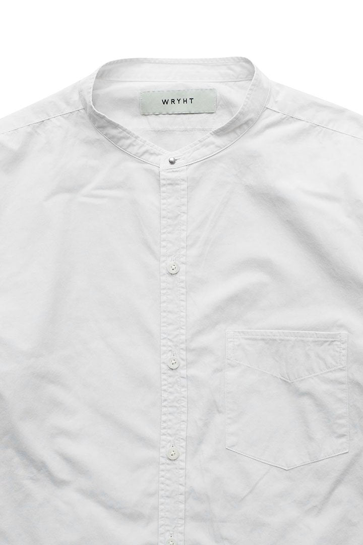 WRYHT- STUD BUTTON BAND COLLAR SHIRTS - BONE