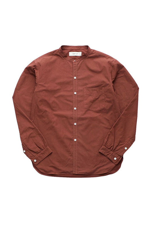 WRYHT- STUD BUTTON BAND COLLAR SHIRTS - CAYENNE