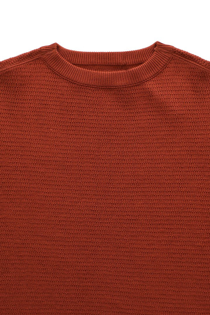 WRYHT - HONEYCOMB WUFFLE BOAT NECK SHIRTS - CAYENNE