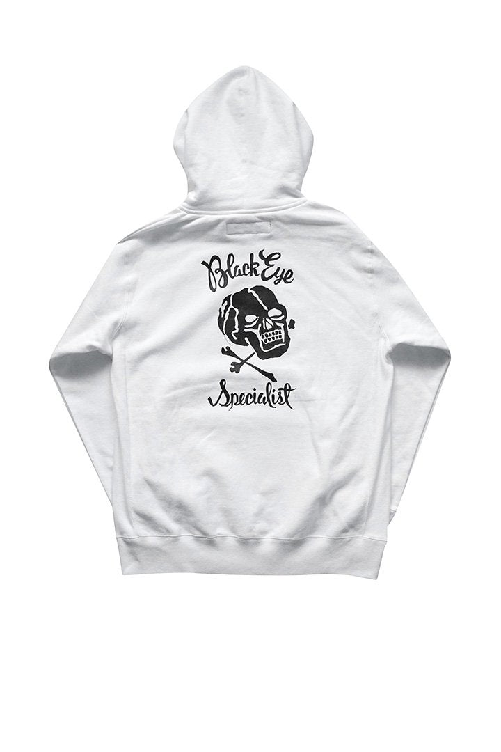 BILLBOARD - HOODED SWEAT "BLACK EYE SPECIALIST" - WHITE