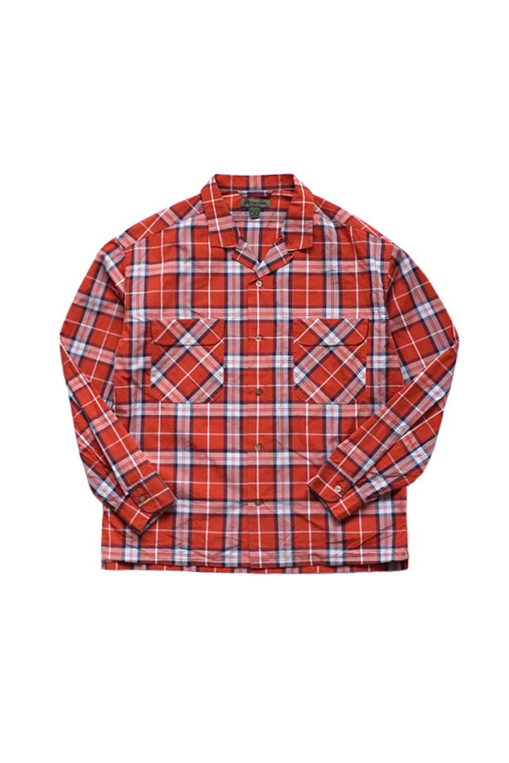 Nigel Cabourn - OPEN COLLARED SHIRT - RED