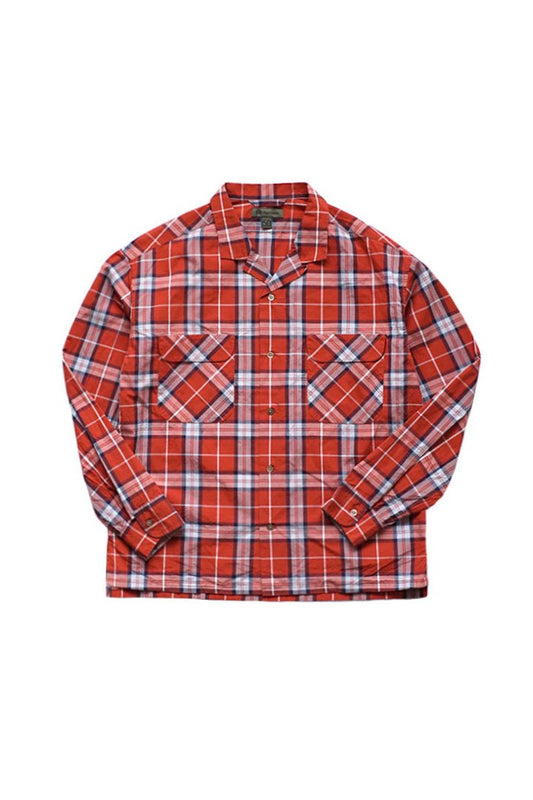 Nigel Cabourn - OPEN COLLARED SHIRT - RED