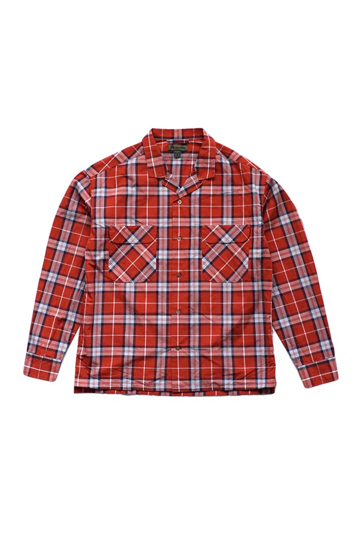 Nigel Cabourn - OPEN COLLARED SHIRT - RED