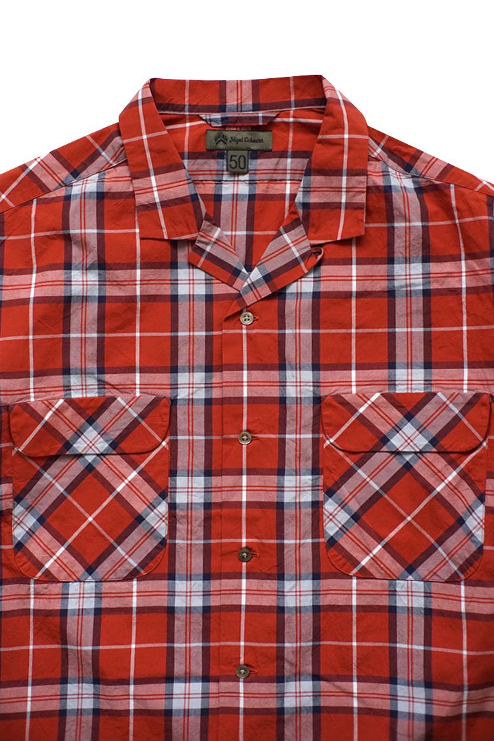 Nigel Cabourn - OPEN COLLARED SHIRT - RED