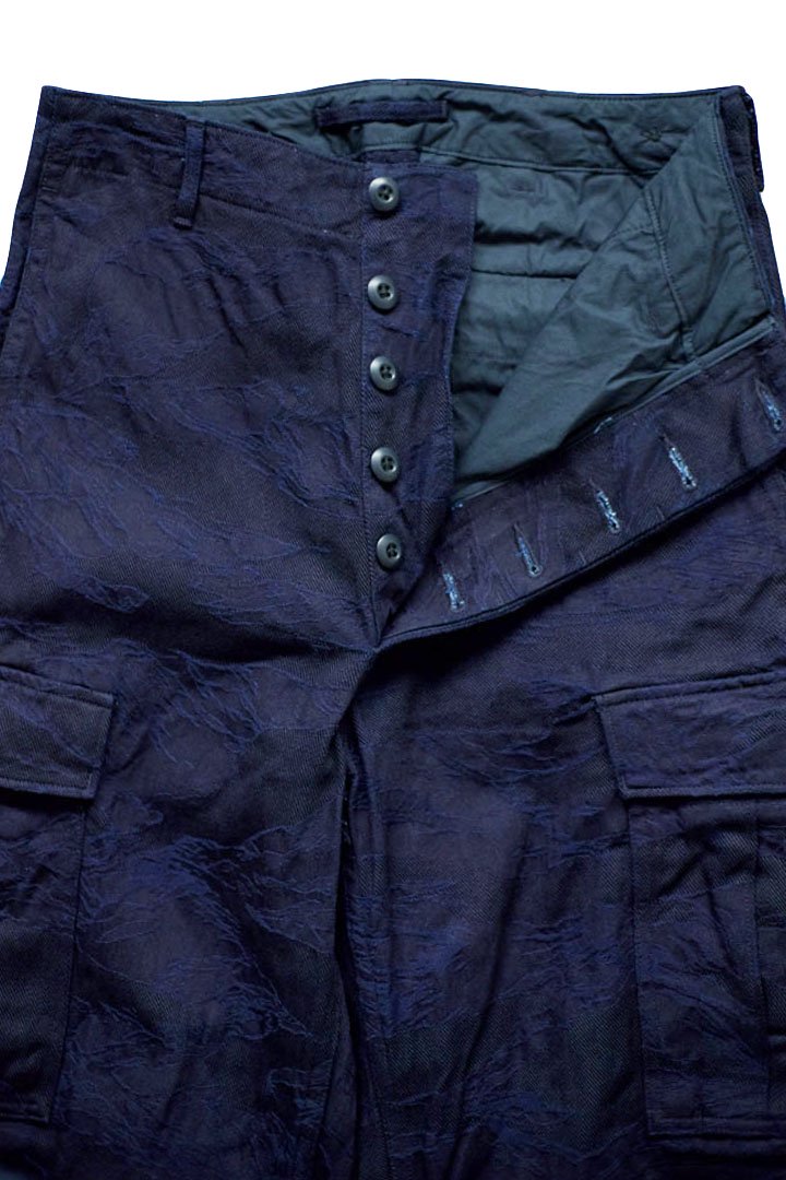 Nigel Cabourn - JUNGLE FATIGUE TROUSER TIGERSTRIPE - INDIGO