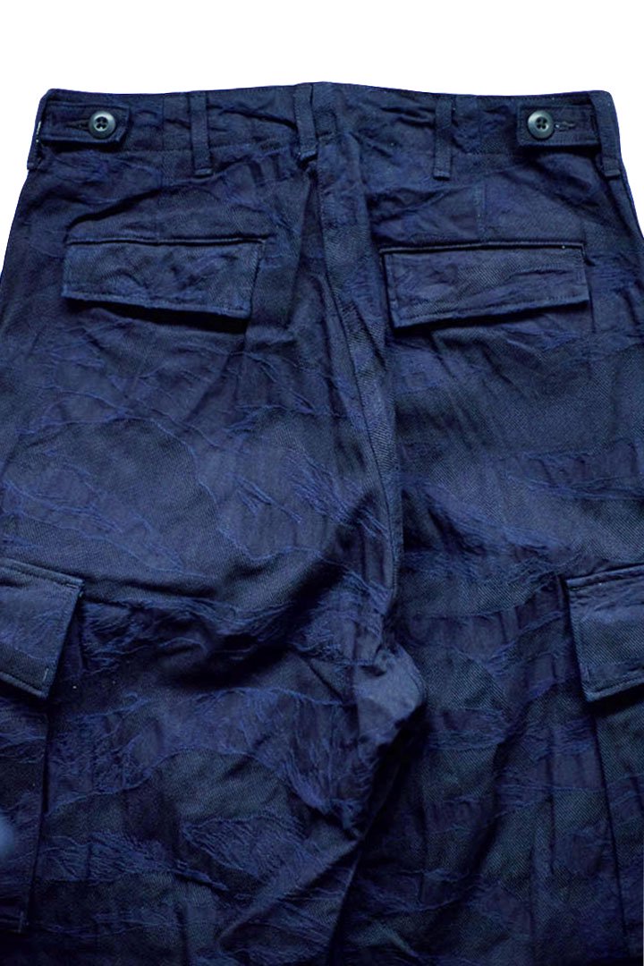 Nigel Cabourn - JUNGLE FATIGUE TROUSER TIGERSTRIPE - INDIGO