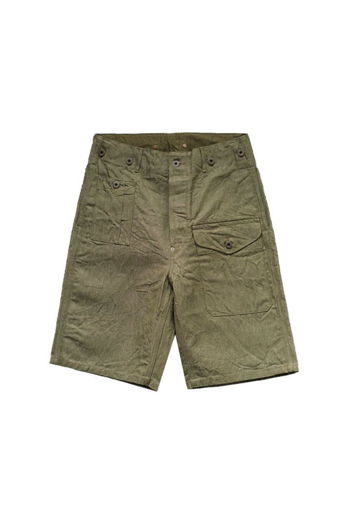 Nigel Cabourn - BATTLE DRESS SHORT C/L DENIM - OLIVE