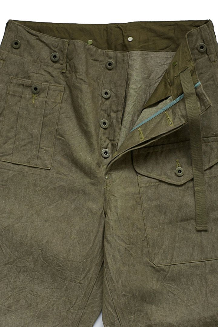 Nigel Cabourn - BATTLE DRESS SHORT C/L DENIM - OLIVE