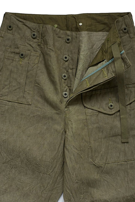 Nigel Cabourn - BATTLE DRESS SHORT C/L DENIM - OLIVE