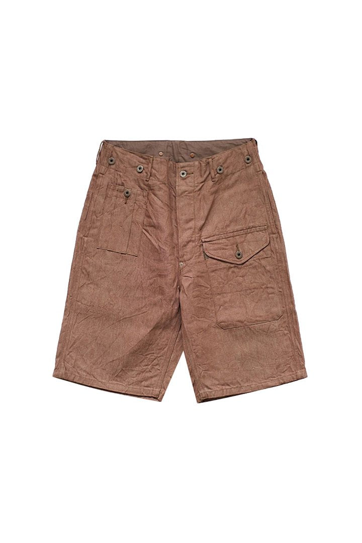 Nigel Cabourn - BATTLE DRESS SHORT C/L DENIM - BROWN