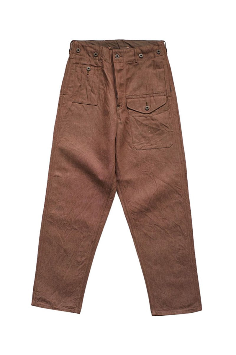 Nigel Cabourn - BATTLE DRESS PANT C/L DENIM - BROWN