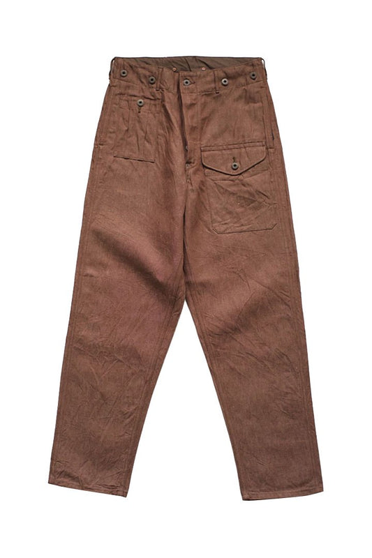 Nigel Cabourn - BATTLE DRESS PANT C/L DENIM - BROWN