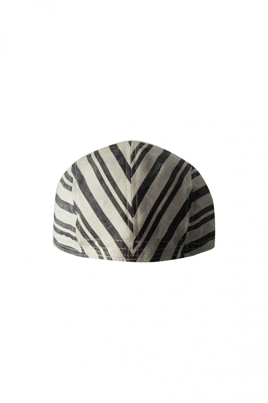 Nigel Cabourn - CYCLING CAP LINEN HICKORY - ECRU