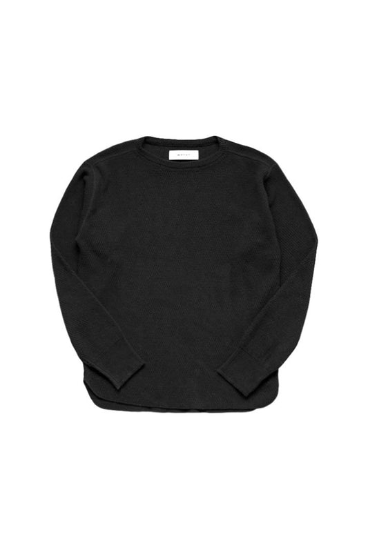 WRYHT - HONEYCOMB WUFFLE SWEATER L/S - BLACK