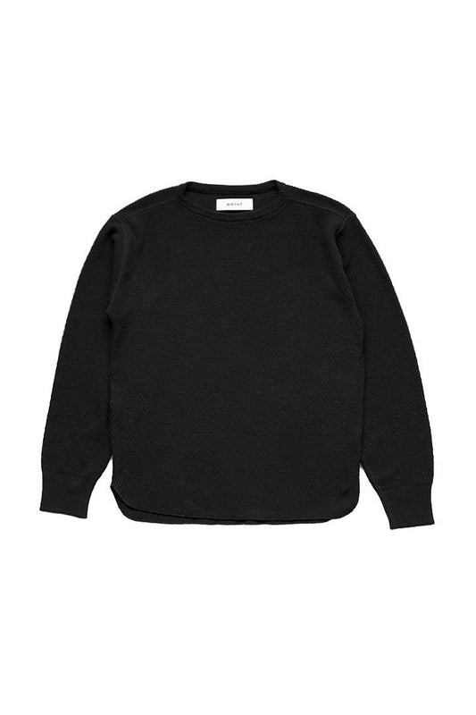 WRYHT - HONEYCOMB WUFFLE SWEATER L/S - BLACK