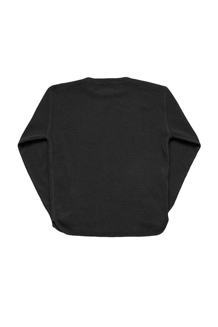 WRYHT - HONEYCOMB WUFFLE SWEATER L/S - BLACK