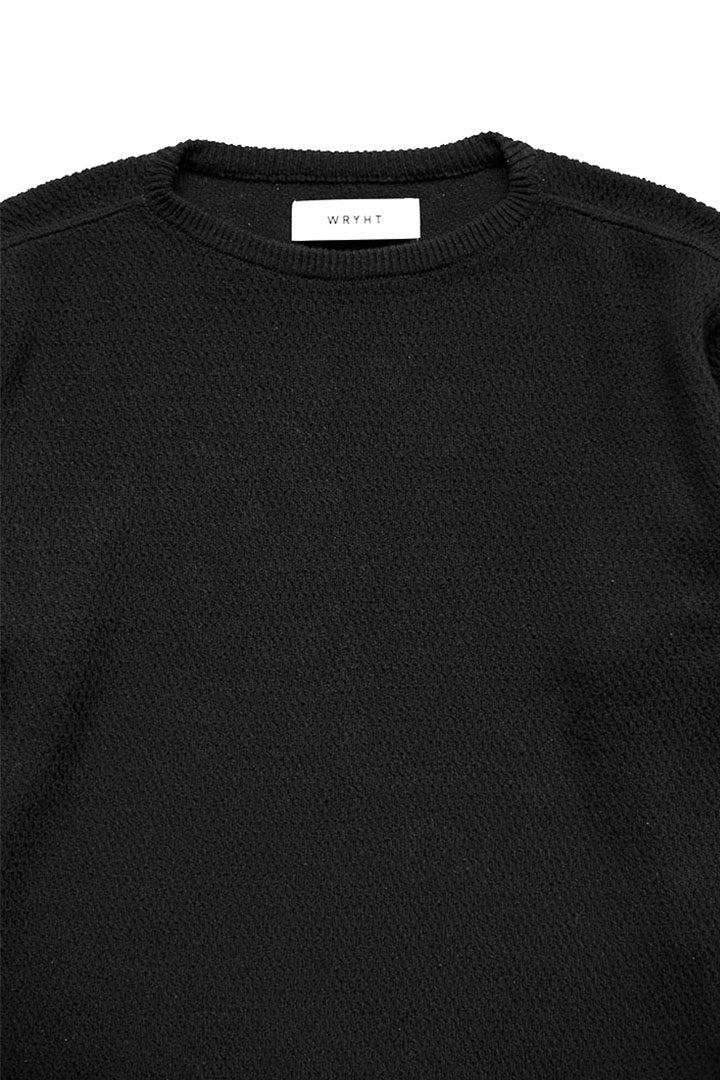 WRYHT - HONEYCOMB WUFFLE SWEATER L/S - BLACK