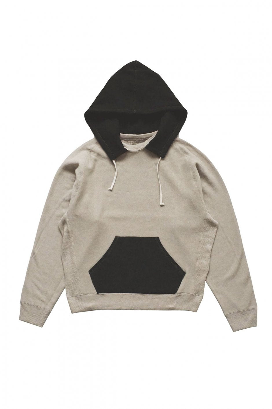 OLD JOE - TWO-TONE CREW SWEAT HOODIE - MIST x BLACK