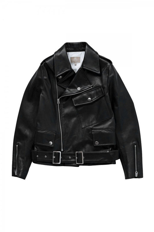 Nigel Cabourn woman - MORTORCYCLE LEATHER JACKET - BLACK