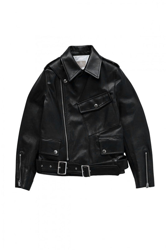 Nigel Cabourn woman - MORTORCYCLE LEATHER JACKET - BLACK