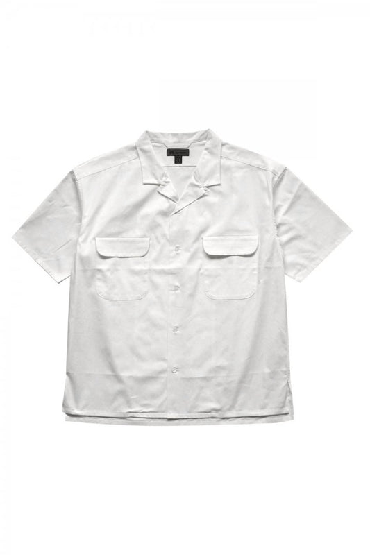 Nigel Cabourn - OPEN COLLARED WIDE SHIRT - WHITE