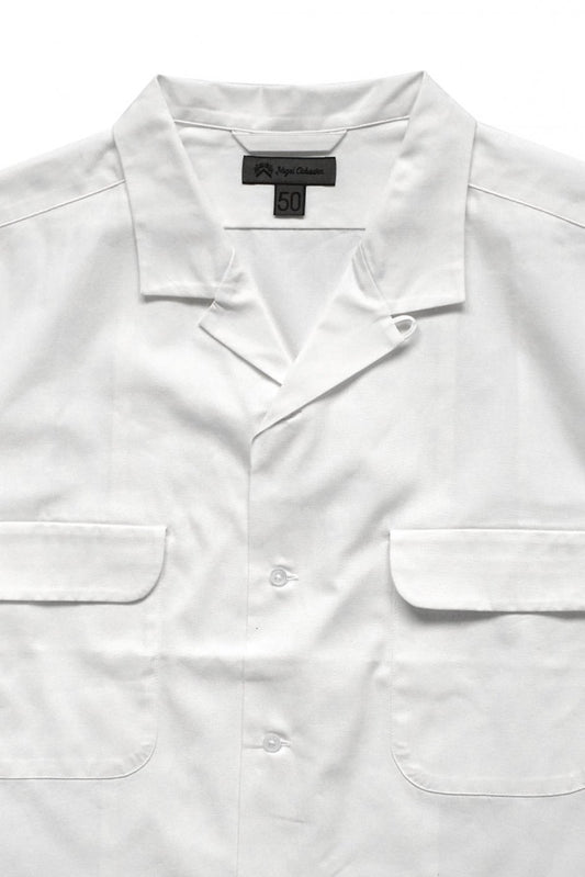 Nigel Cabourn - OPEN COLLARED WIDE SHIRT - WHITE