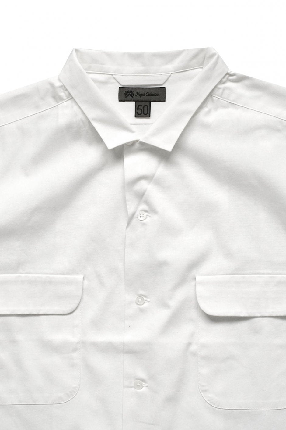 Nigel Cabourn - OPEN COLLARED WIDE SHIRT - WHITE