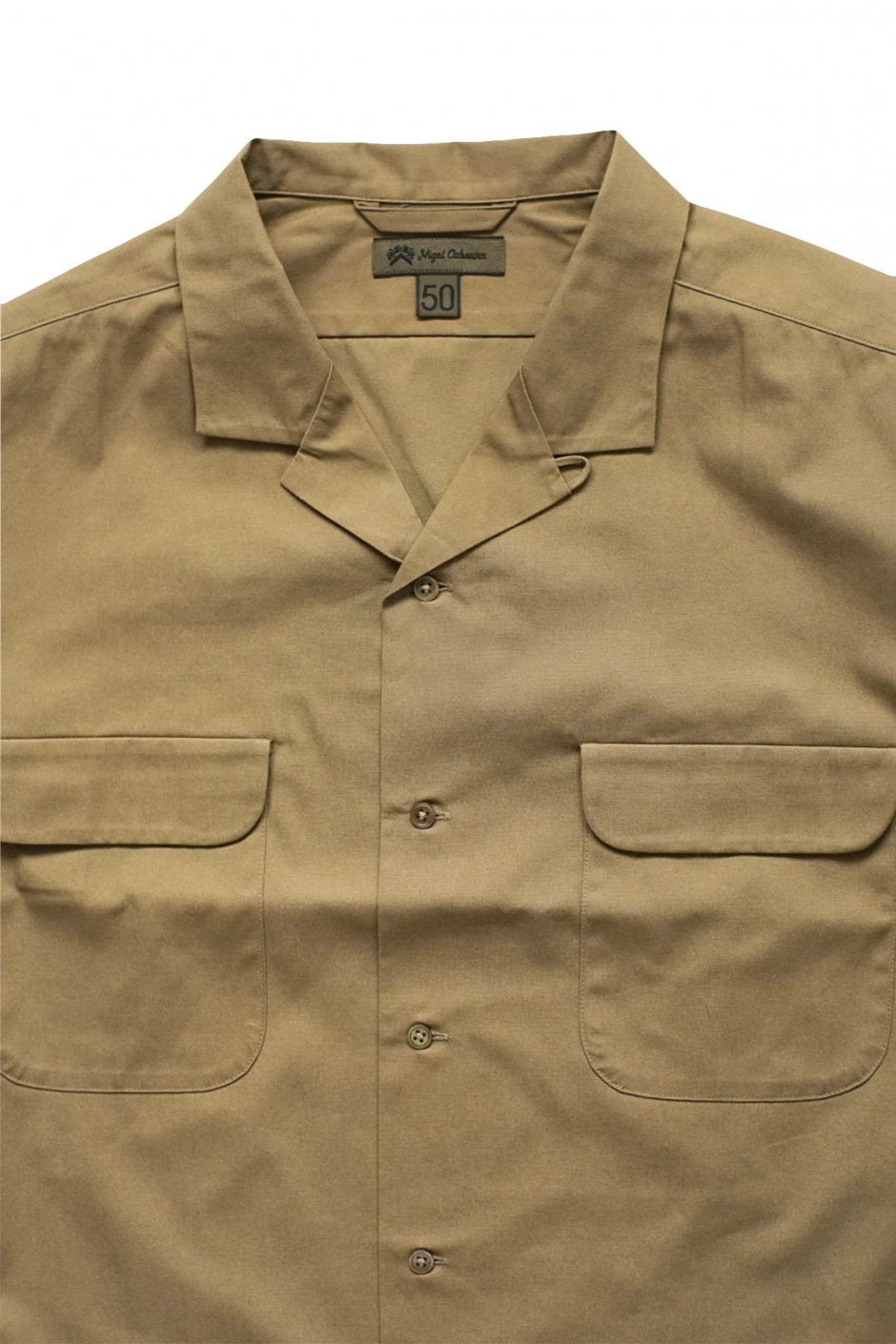 Nigel Cabourn - OPEN COLLARED WIDE SHIRT - KHAKI