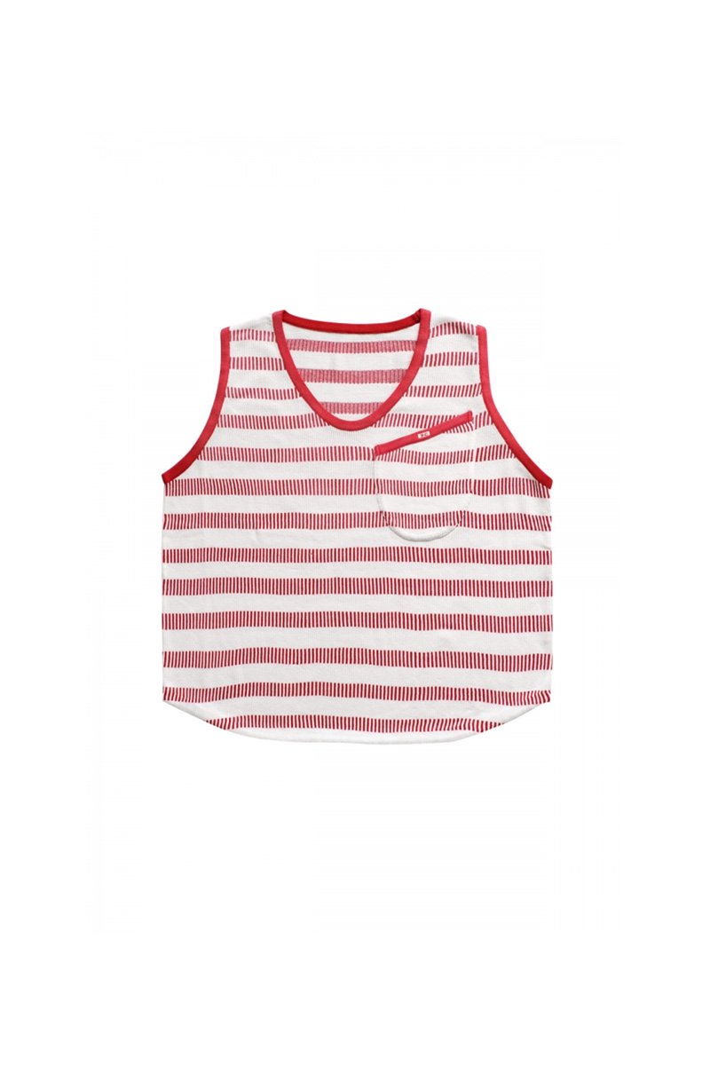 Porter Classic - BORDER KNIT VEST - RED