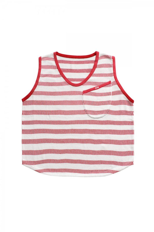 Porter Classic - BORDER KNIT VEST - RED