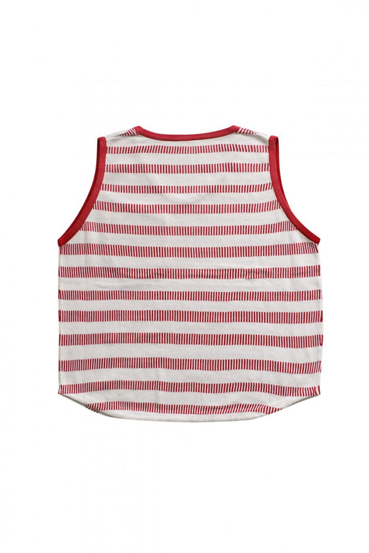 Porter Classic - BORDER KNIT VEST - RED