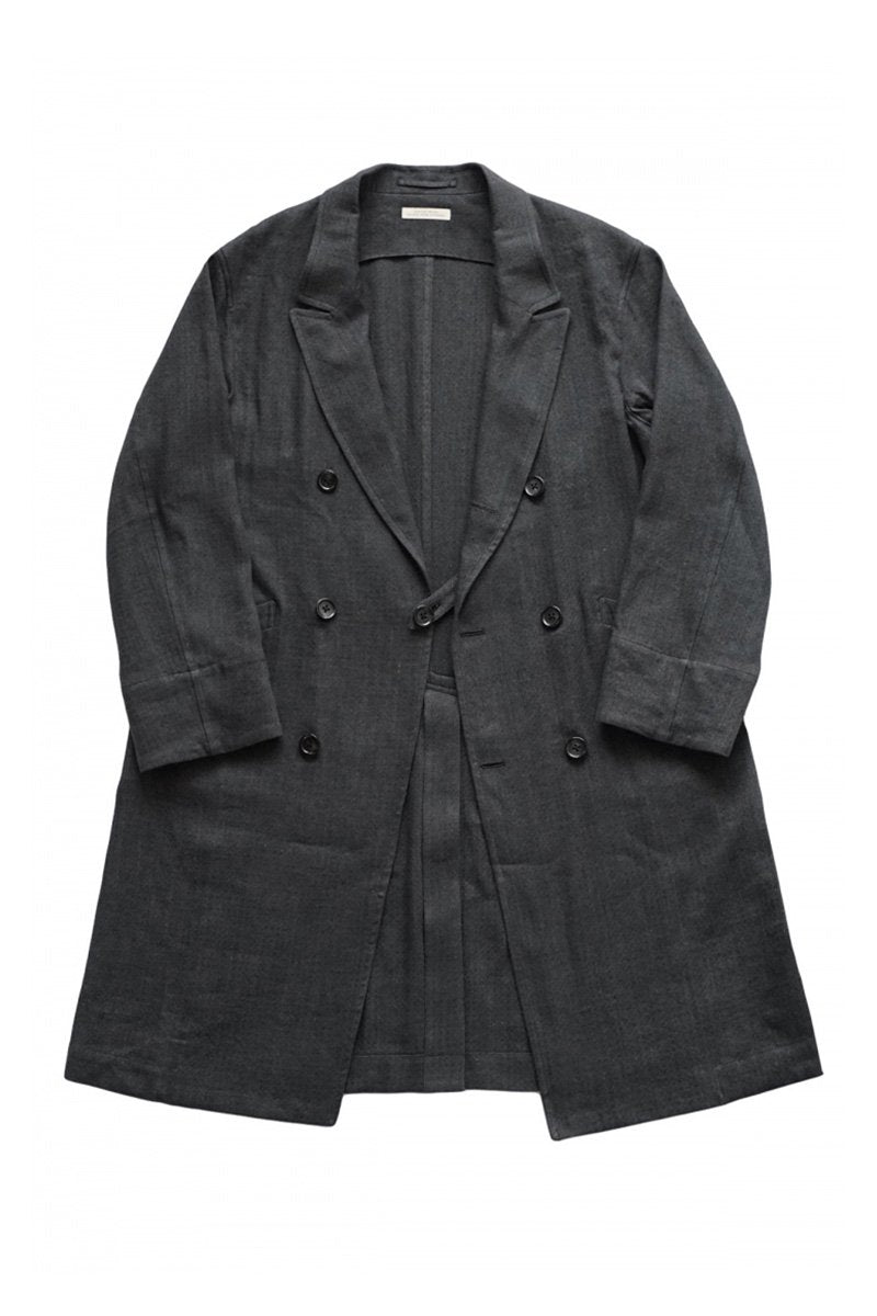 OLD JOE - DOUBLE BREASTED DUSTER COAT - BASKET HERRINGBONE