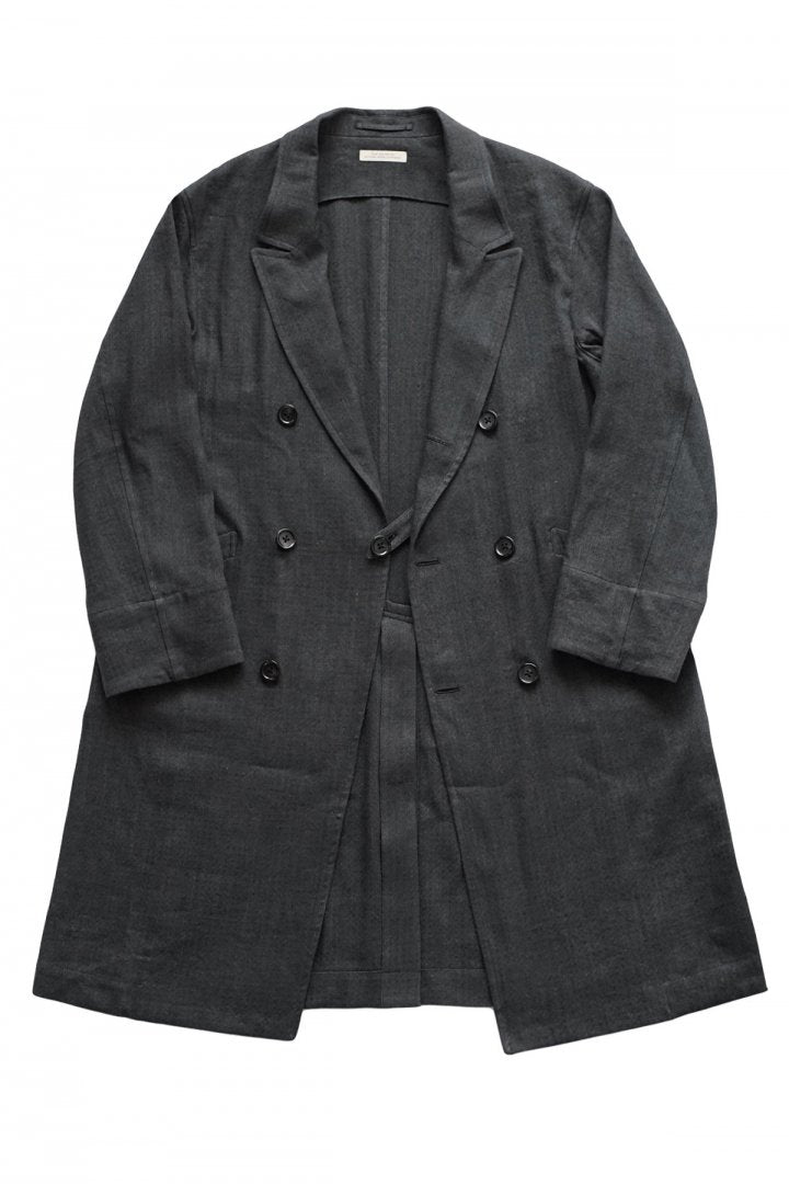 OLD JOE - DOUBLE BREASTED DUSTER COAT - BASKET HERRINGBONE