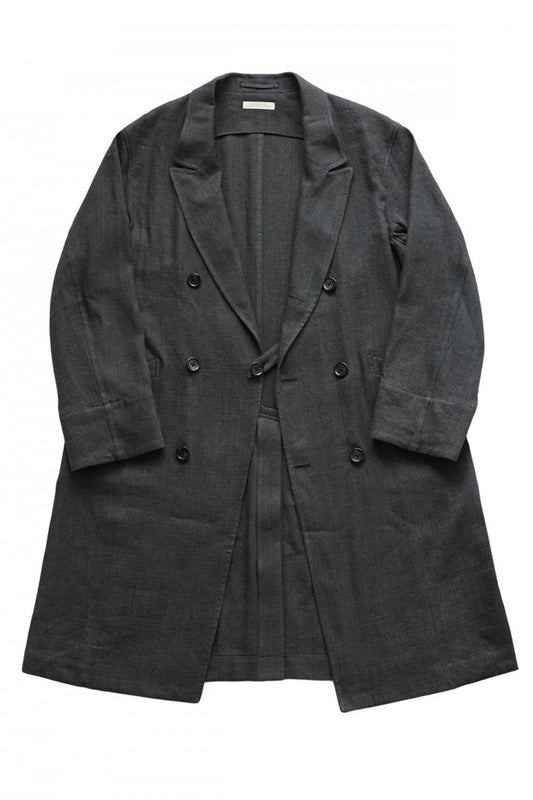 OLD JOE - DOUBLE BREASTED DUSTER COAT - BASKET HERRINGBONE