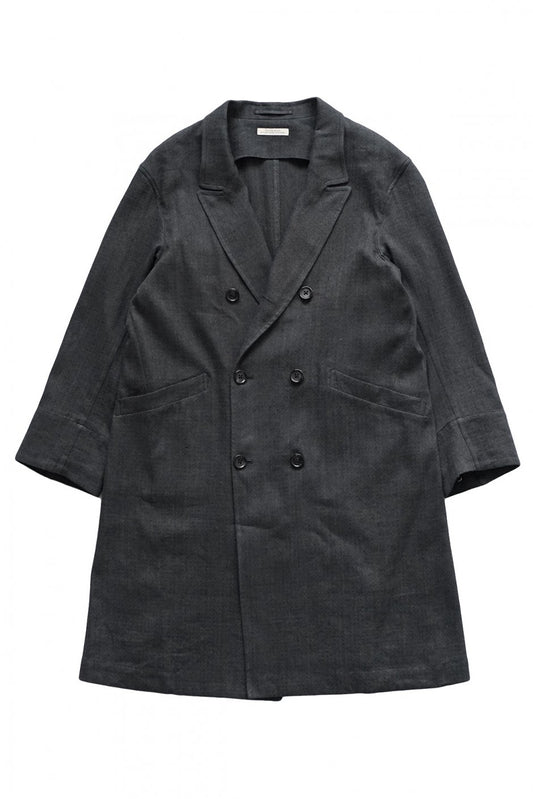 OLD JOE - DOUBLE BREASTED DUSTER COAT - BASKET HERRINGBONE