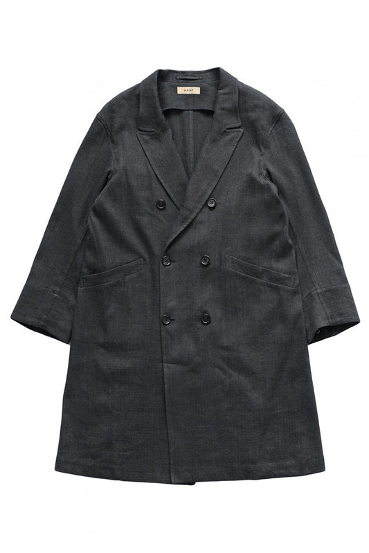 WRYHT - DOUBLE BREASTED DUSTER COAT - BASKET HERRINGBONE