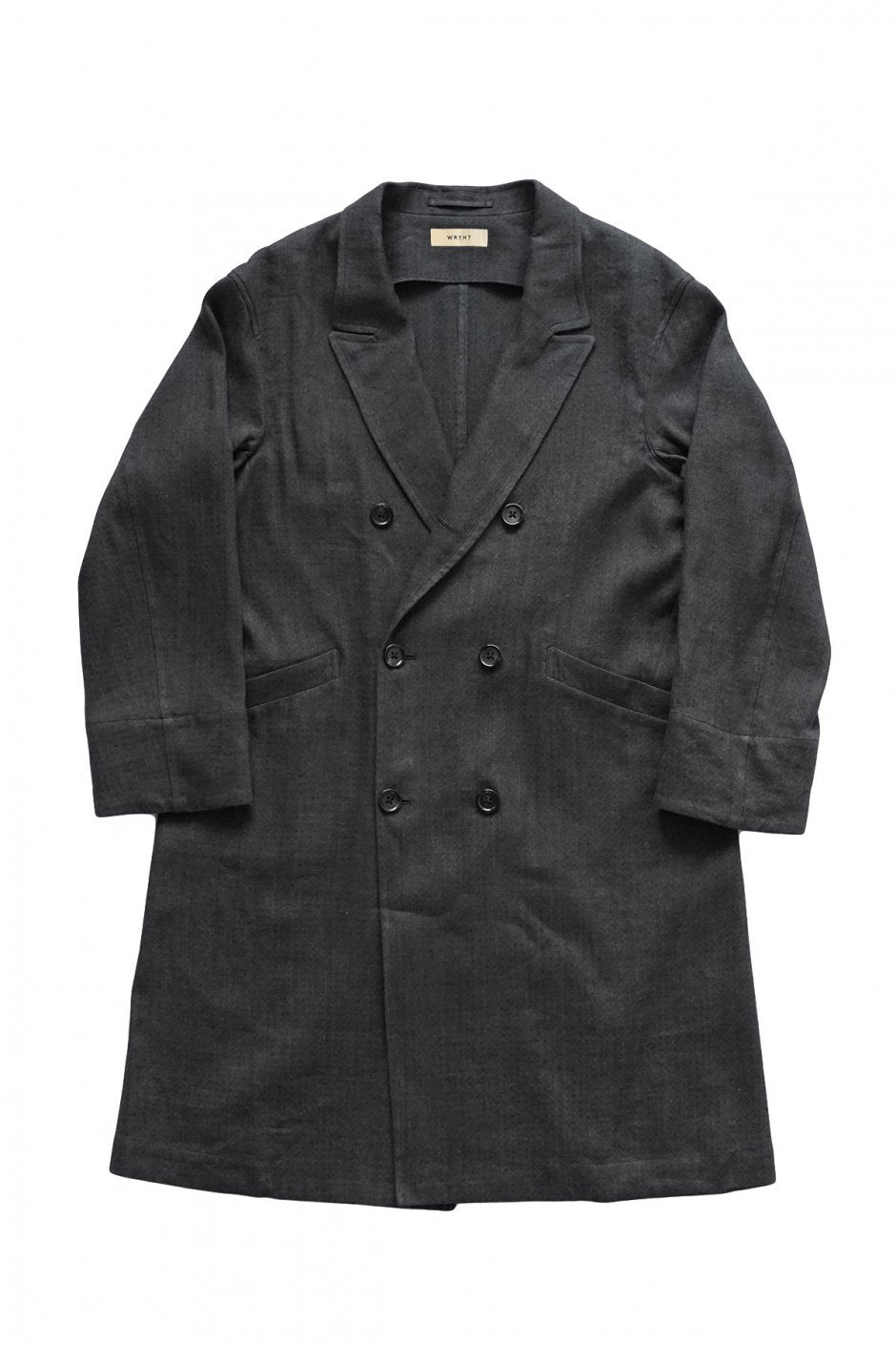 WRYHT - DOUBLE BREASTED DUSTER COAT - BASKET HERRINGBONE