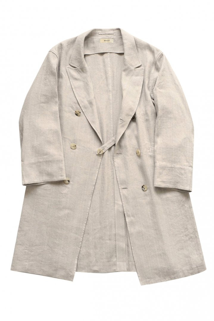 WRYHT - DOUBLE BREASTED DUSTER COAT - IRREGULAR HERRINGBONE