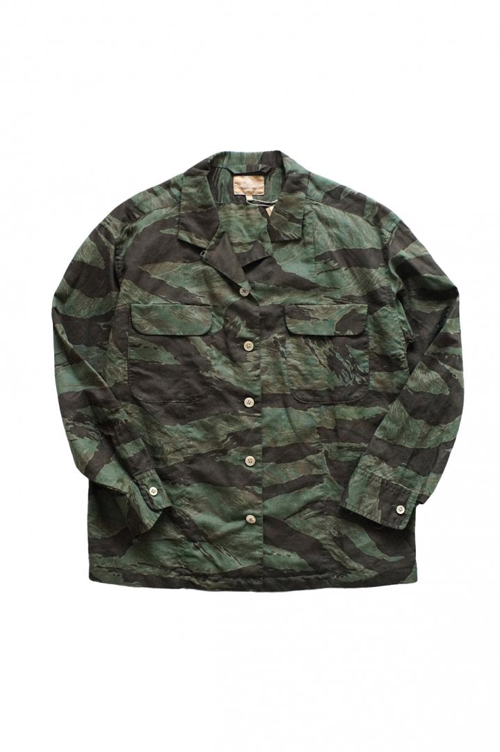 Nigel Cabourn woman - 60S SHIRT TIGER STRIPE - DARK OLIVE