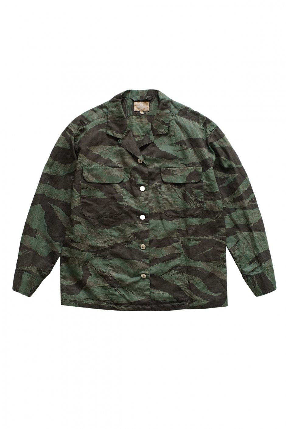 Nigel Cabourn woman - 60S SHIRT TIGER STRIPE - DARK OLIVE