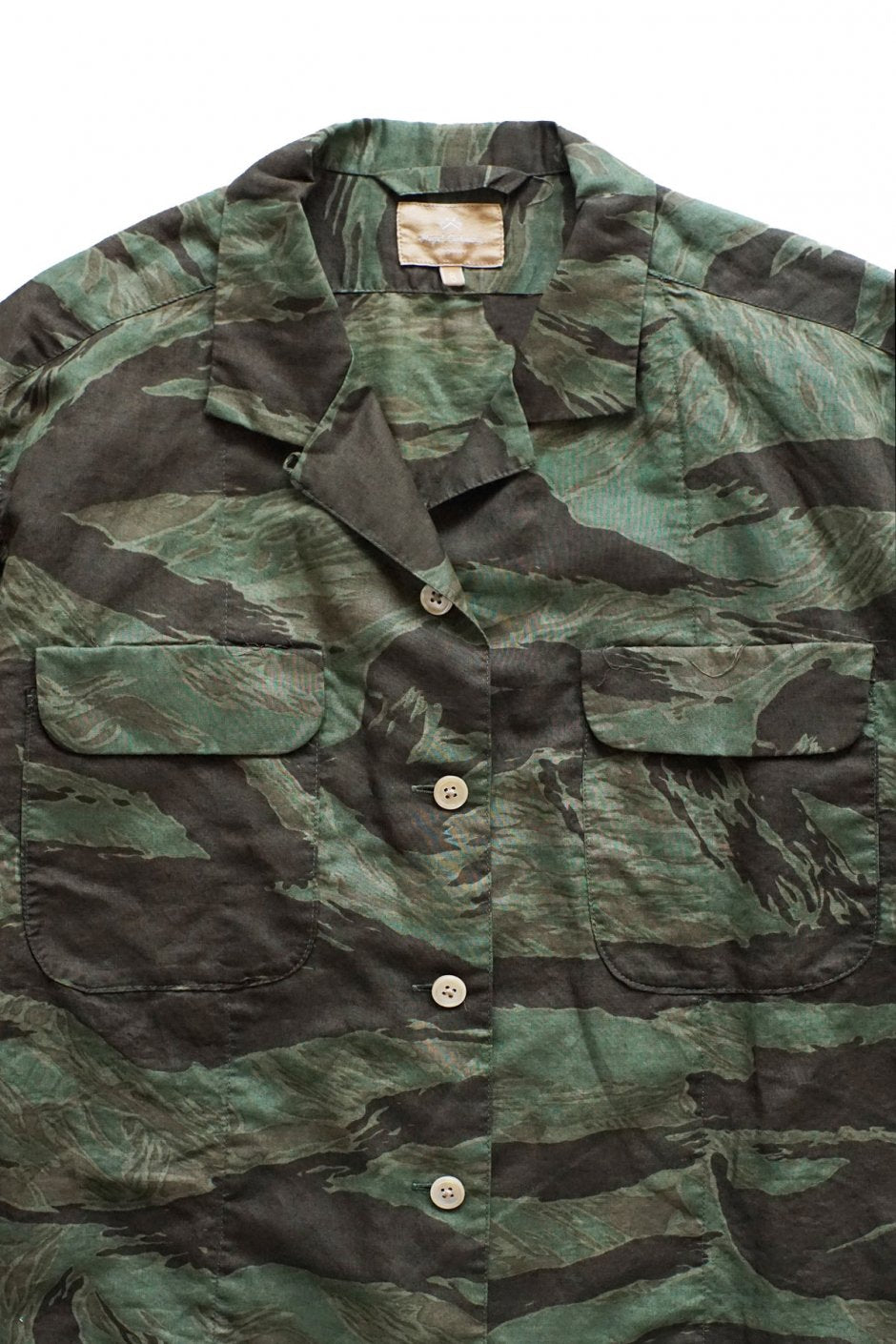 Nigel Cabourn woman - 60S SHIRT TIGER STRIPE - DARK OLIVE