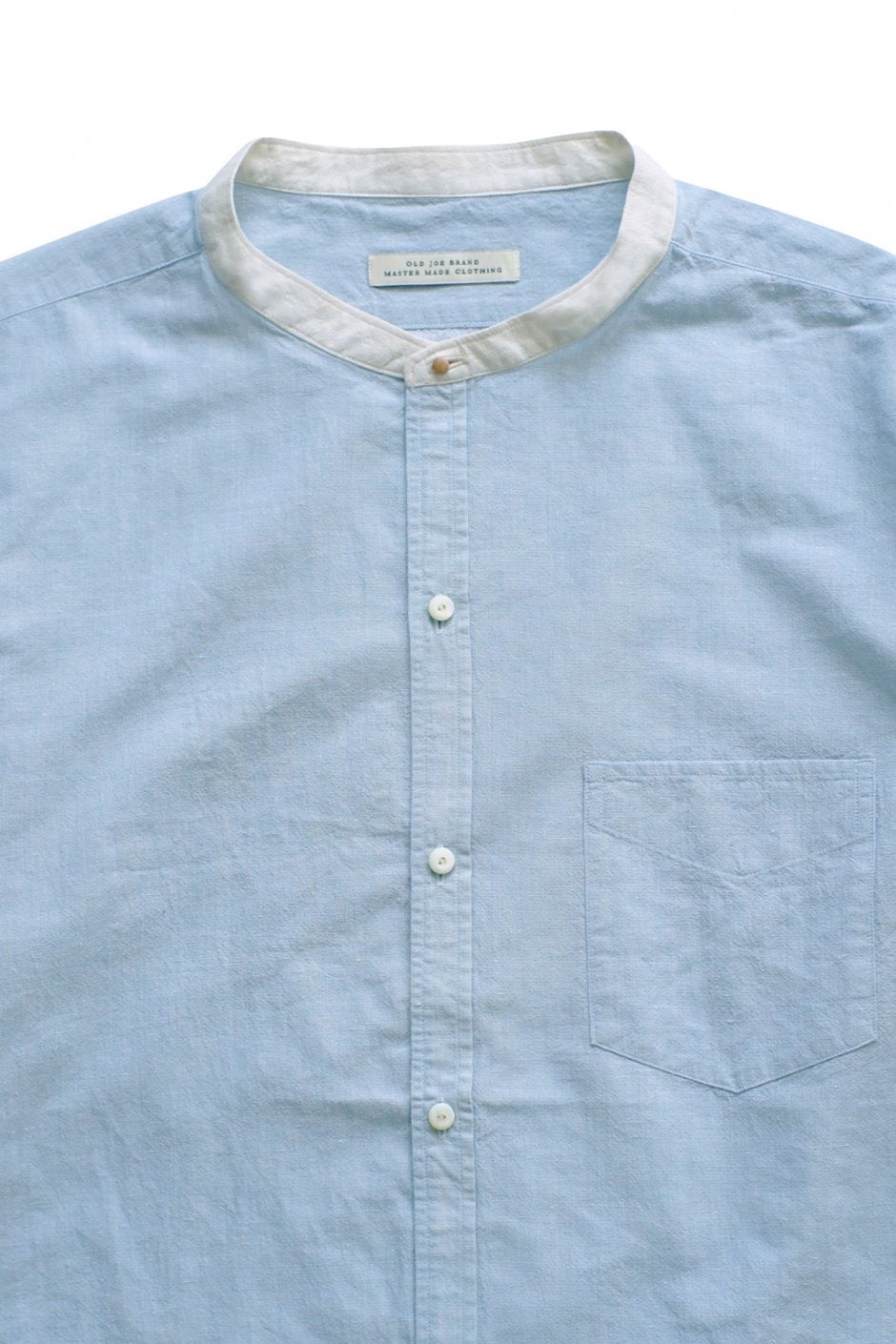 OLD JOE - STUD BUTTON BAND COLLAR SHIRTS - SAX BLUE